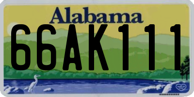 AL license plate 66AK111