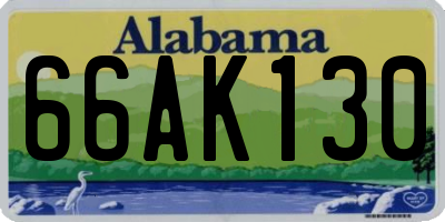 AL license plate 66AK130