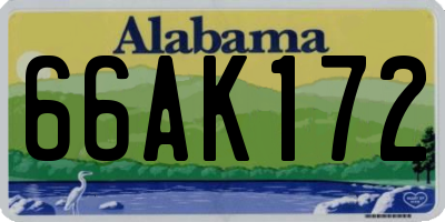 AL license plate 66AK172