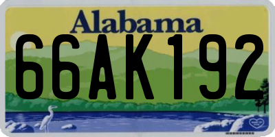 AL license plate 66AK192