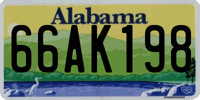 AL license plate 66AK198