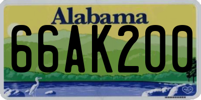 AL license plate 66AK200