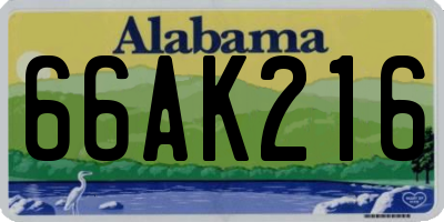 AL license plate 66AK216