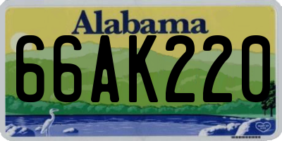 AL license plate 66AK220