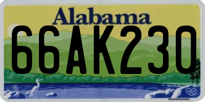 AL license plate 66AK230