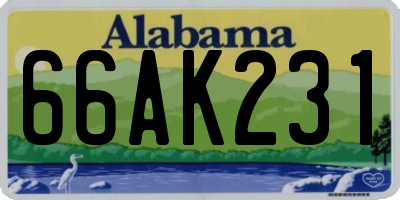 AL license plate 66AK231