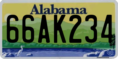 AL license plate 66AK234