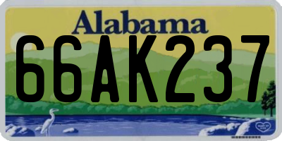 AL license plate 66AK237
