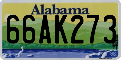 AL license plate 66AK273