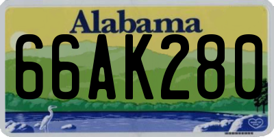 AL license plate 66AK280