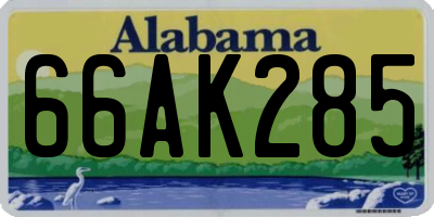 AL license plate 66AK285