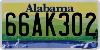 AL license plate 66AK302
