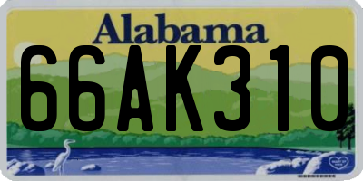 AL license plate 66AK310