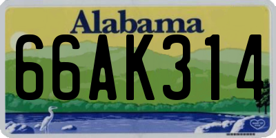 AL license plate 66AK314