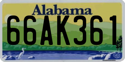 AL license plate 66AK361