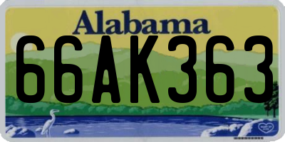 AL license plate 66AK363