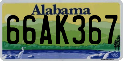 AL license plate 66AK367