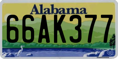 AL license plate 66AK377