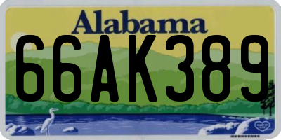 AL license plate 66AK389
