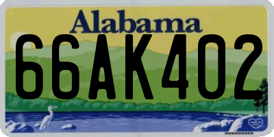 AL license plate 66AK402