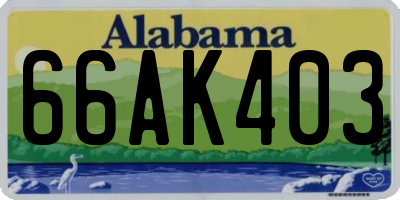 AL license plate 66AK403