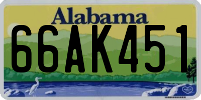 AL license plate 66AK451