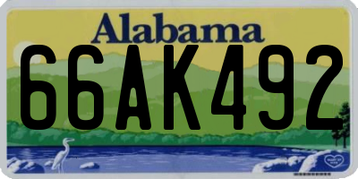 AL license plate 66AK492