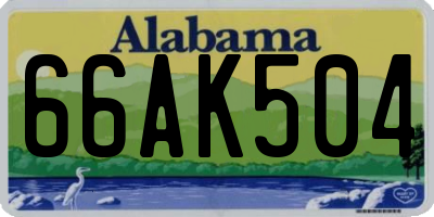 AL license plate 66AK504