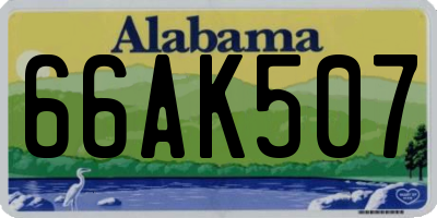 AL license plate 66AK507