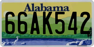 AL license plate 66AK542