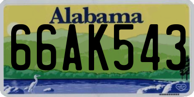 AL license plate 66AK543