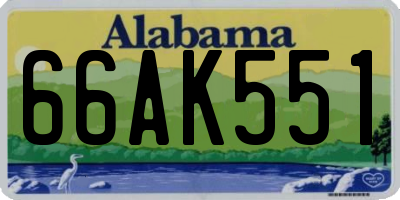 AL license plate 66AK551