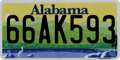 AL license plate 66AK593