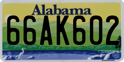 AL license plate 66AK602