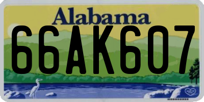 AL license plate 66AK607