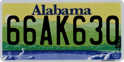 AL license plate 66AK630
