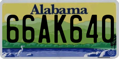 AL license plate 66AK640
