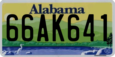 AL license plate 66AK641