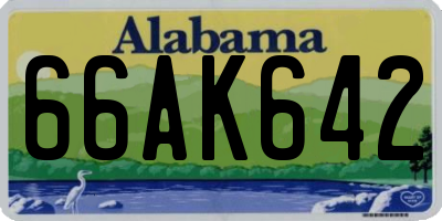 AL license plate 66AK642