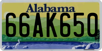 AL license plate 66AK650
