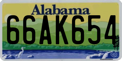 AL license plate 66AK654