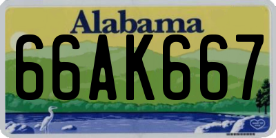 AL license plate 66AK667