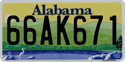 AL license plate 66AK671