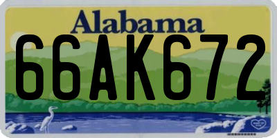 AL license plate 66AK672