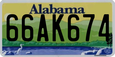 AL license plate 66AK674