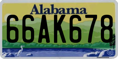 AL license plate 66AK678