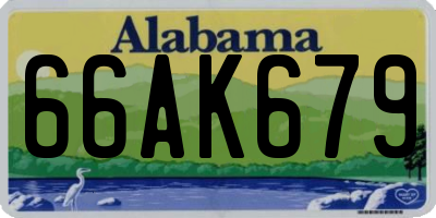 AL license plate 66AK679