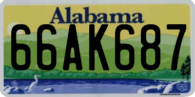 AL license plate 66AK687