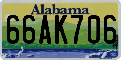 AL license plate 66AK706