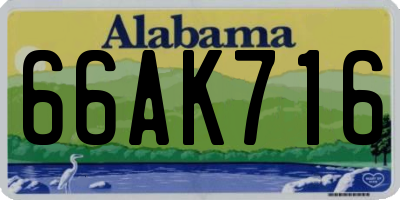 AL license plate 66AK716